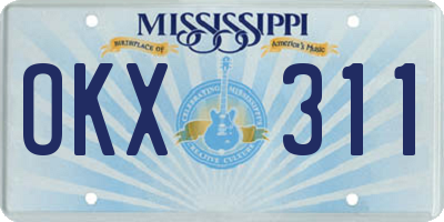 MS license plate OKX311