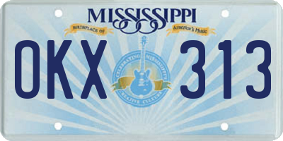 MS license plate OKX313