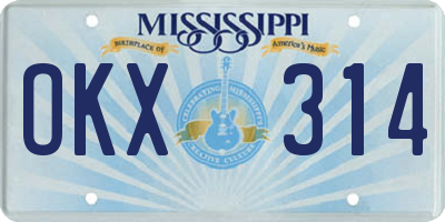 MS license plate OKX314