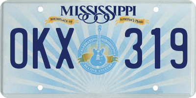 MS license plate OKX319