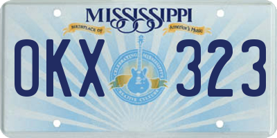MS license plate OKX323