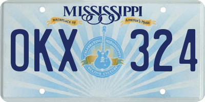 MS license plate OKX324