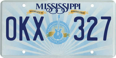 MS license plate OKX327