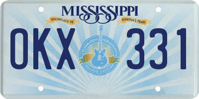 MS license plate OKX331