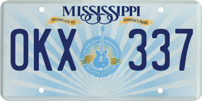 MS license plate OKX337