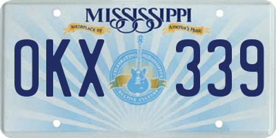 MS license plate OKX339