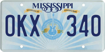 MS license plate OKX340