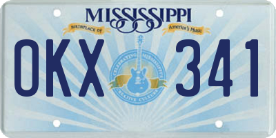 MS license plate OKX341