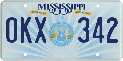 MS license plate OKX342