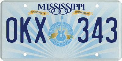 MS license plate OKX343
