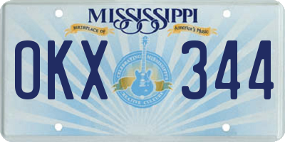 MS license plate OKX344