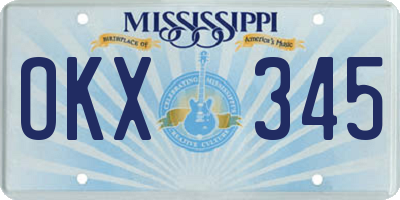 MS license plate OKX345