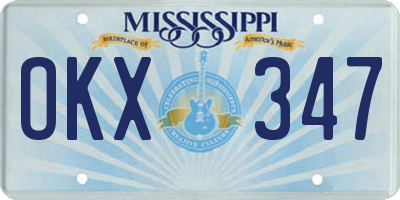 MS license plate OKX347
