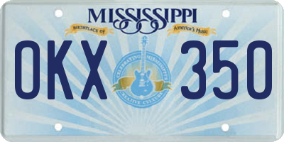 MS license plate OKX350