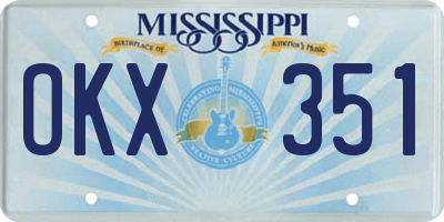 MS license plate OKX351