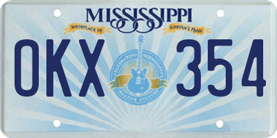 MS license plate OKX354