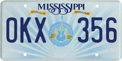 MS license plate OKX356