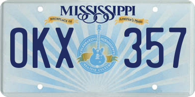 MS license plate OKX357