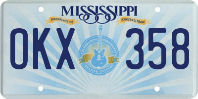 MS license plate OKX358