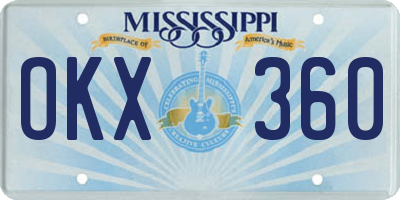 MS license plate OKX360