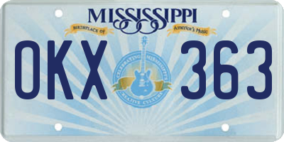 MS license plate OKX363