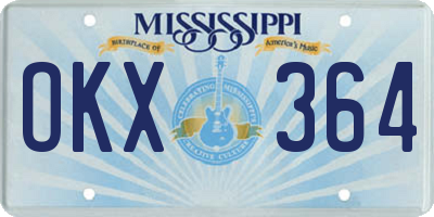 MS license plate OKX364