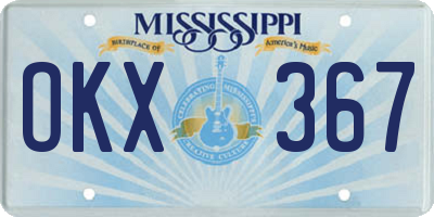 MS license plate OKX367