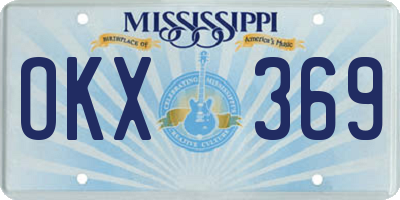 MS license plate OKX369