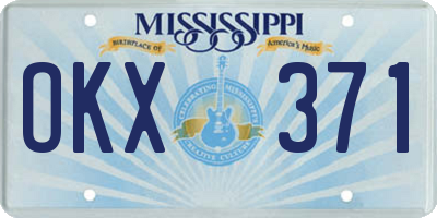 MS license plate OKX371