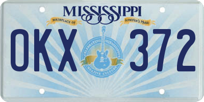 MS license plate OKX372