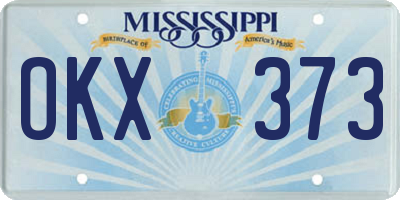 MS license plate OKX373