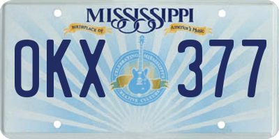 MS license plate OKX377