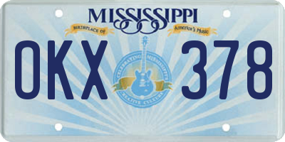 MS license plate OKX378