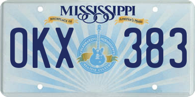MS license plate OKX383