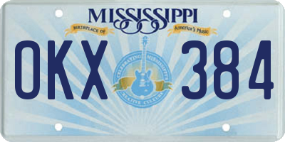 MS license plate OKX384