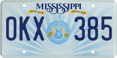 MS license plate OKX385