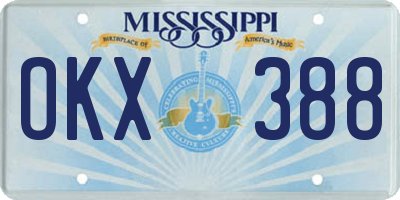 MS license plate OKX388