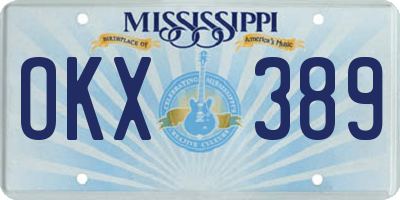MS license plate OKX389