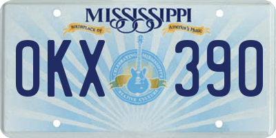 MS license plate OKX390