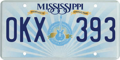 MS license plate OKX393