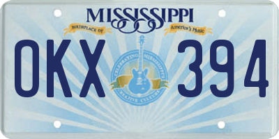 MS license plate OKX394
