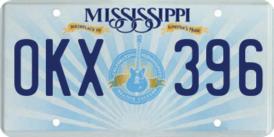 MS license plate OKX396