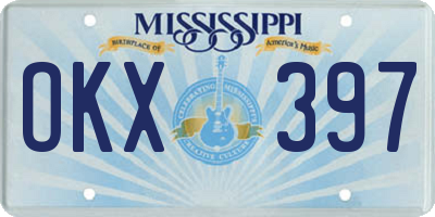 MS license plate OKX397