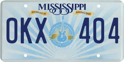 MS license plate OKX404