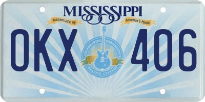 MS license plate OKX406