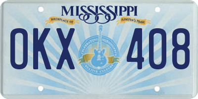 MS license plate OKX408
