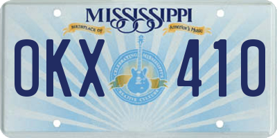 MS license plate OKX410