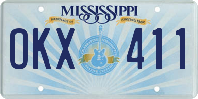 MS license plate OKX411