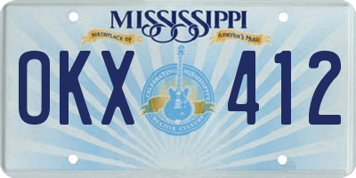 MS license plate OKX412