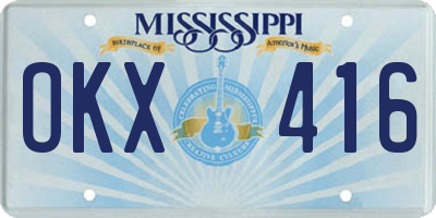 MS license plate OKX416